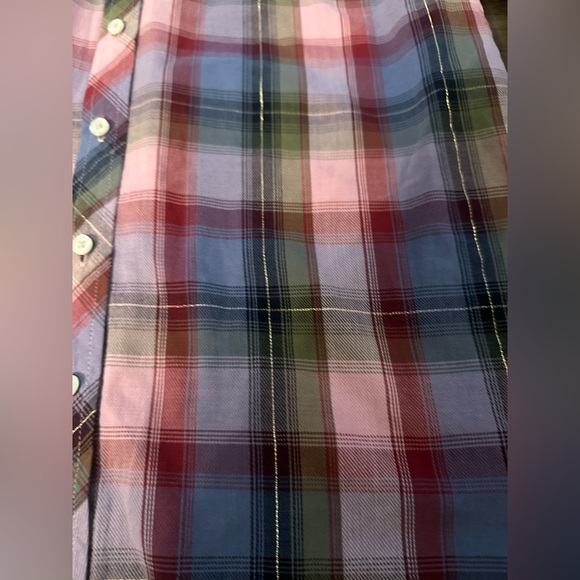 Talbots Metallic Thread Plaid Button-Down Shirt – Size Small - Picture 3 of 6